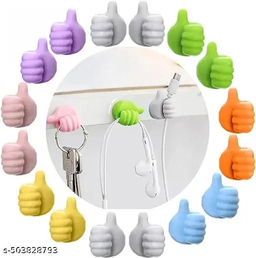 Thumb Adhesive Wall Hook Multi Color Pack Of (10)