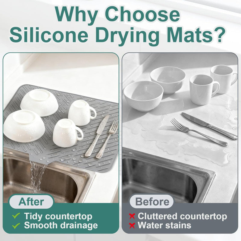 SILICONE DISH DRYING MAT FOR SINK COUNTERTOP