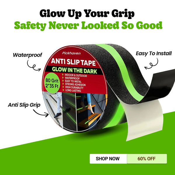 GLOW IN THE DARK ANTI SLIP TAPE FOR STAIRS AND FLOORS 2 INCH