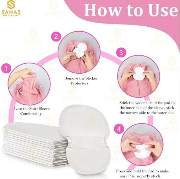 10 Pcs Sweat Pads For Underarms Disposable Highly Absorbent Sweat Pads